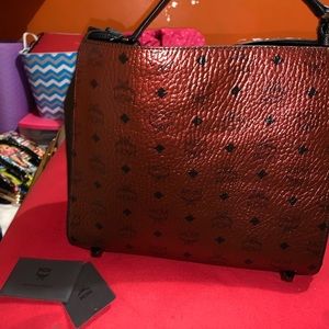 MCM Metallic Brown Shoulder Bag